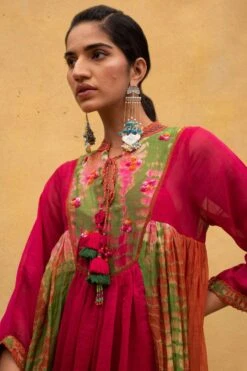 CAPISVIRLEO Magenta Panelled Dress -Divine Couture 132cp4 4