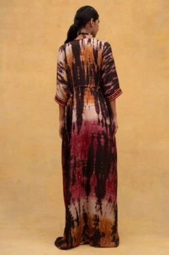 CAPISVIRLEO Red & Rust Tie Dye Kaftan -Divine Couture 132cp6 5