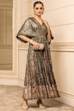 Tarun Tahiliani Black Panelled Jumpsuit