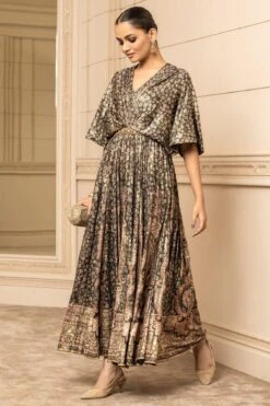 Tarun Tahiliani Black Panelled Jumpsuit -Divine Couture 13323tt20 3