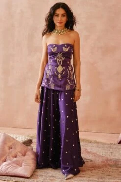Payal Singhal Purple Embellished Sharara Set