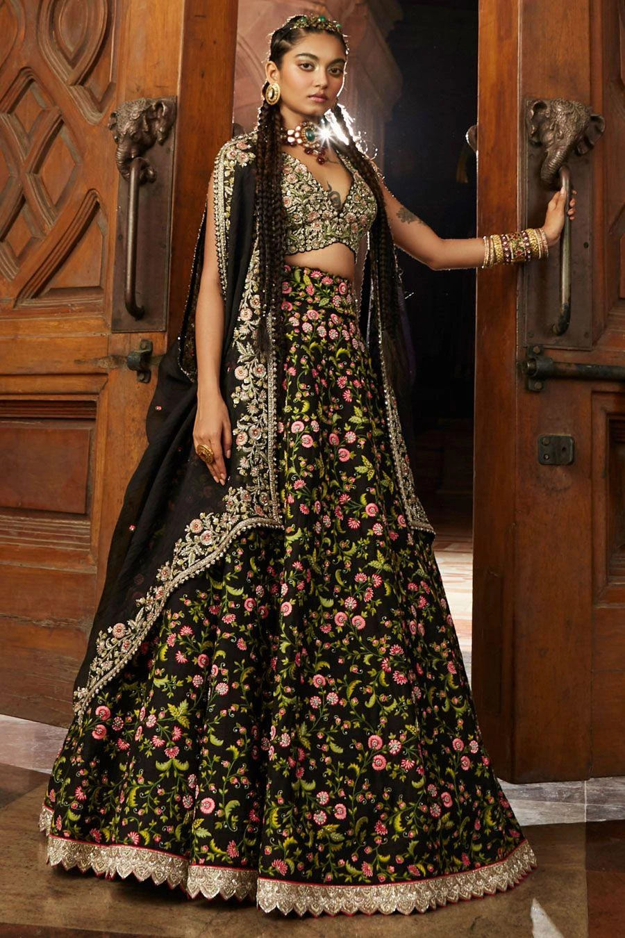 Mrunalini Rao Black Embroidered Lehenga Set 3 Mrunalini Rao Black Embroidered Lehenga Set