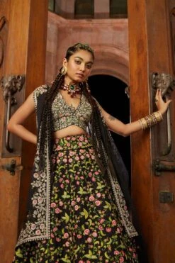 Mrunalini Rao Black Embroidered Lehenga Set 6 Mrunalini Rao Black Embroidered Lehenga Set -Divine Couture 1411mr12 2