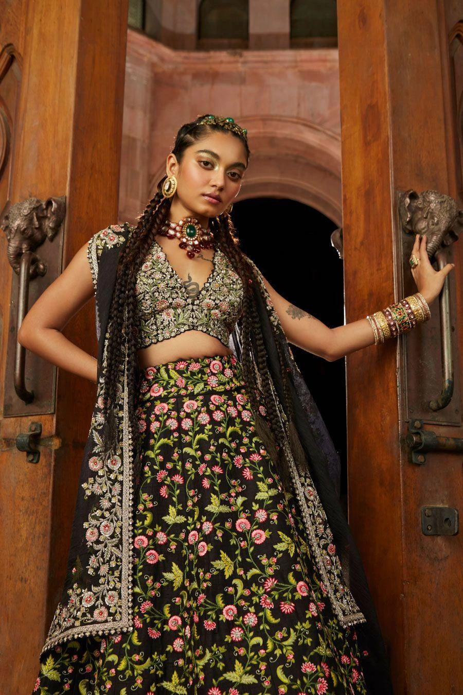 Mrunalini Rao Black Embroidered Lehenga Set 4 Mrunalini Rao Black Embroidered Lehenga Set - Image 2