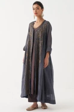 Rhua Brown Habutai Silk Kurta Set -Divine Couture 1411rhua6 3