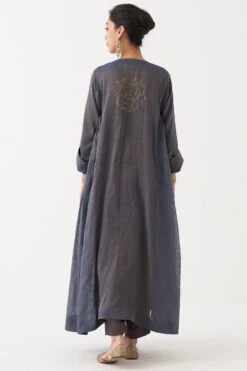 Rhua Brown Habutai Silk Kurta Set -Divine Couture 1411rhua6 5