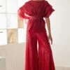 Mishru Red Malva Pant Set -Divine Couture 1423ms32 1