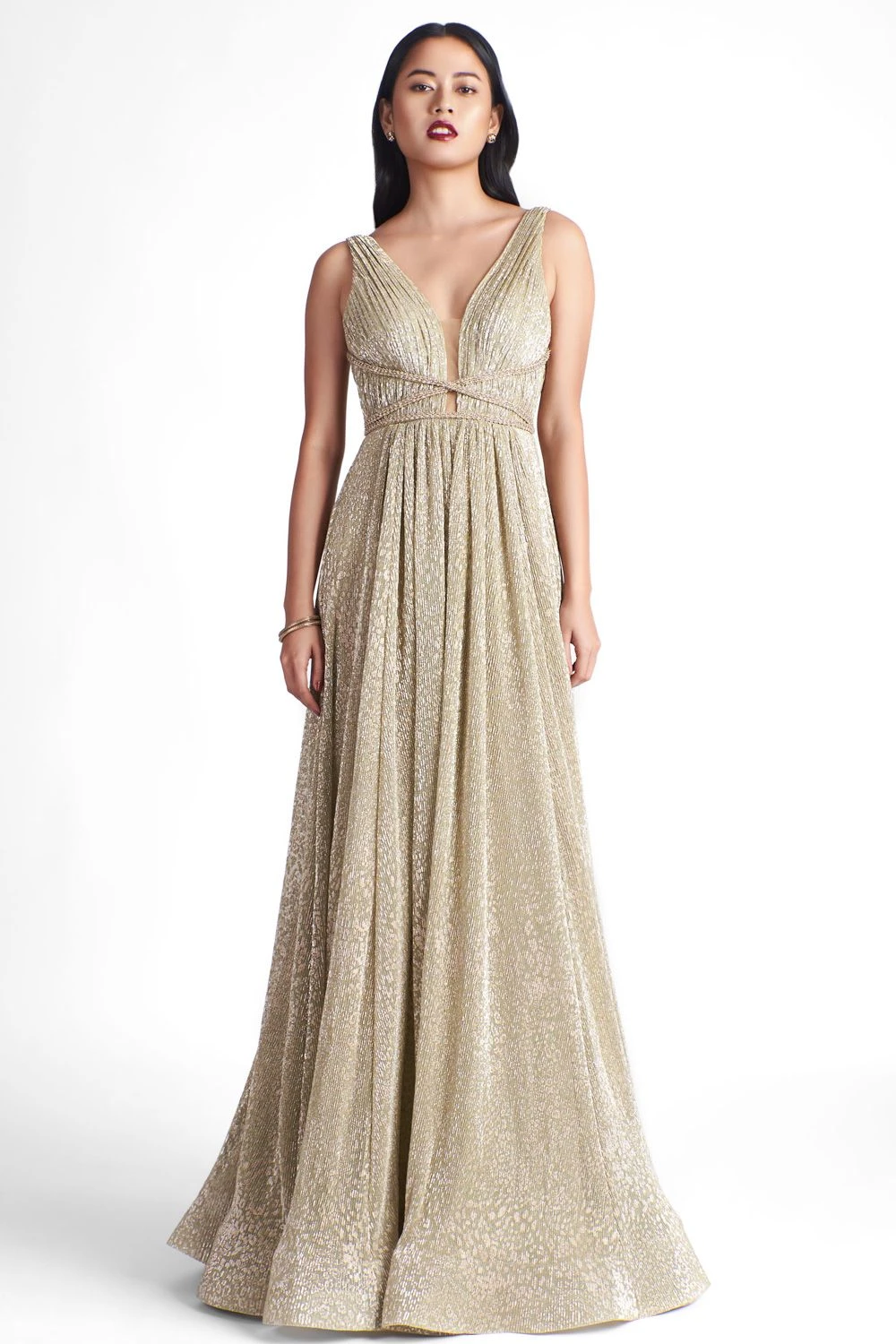 Sharnita Nandwana Gold Foil Cheetah Print Gown 3 Sharnita Nandwana Gold Foil Cheetah Print Gown