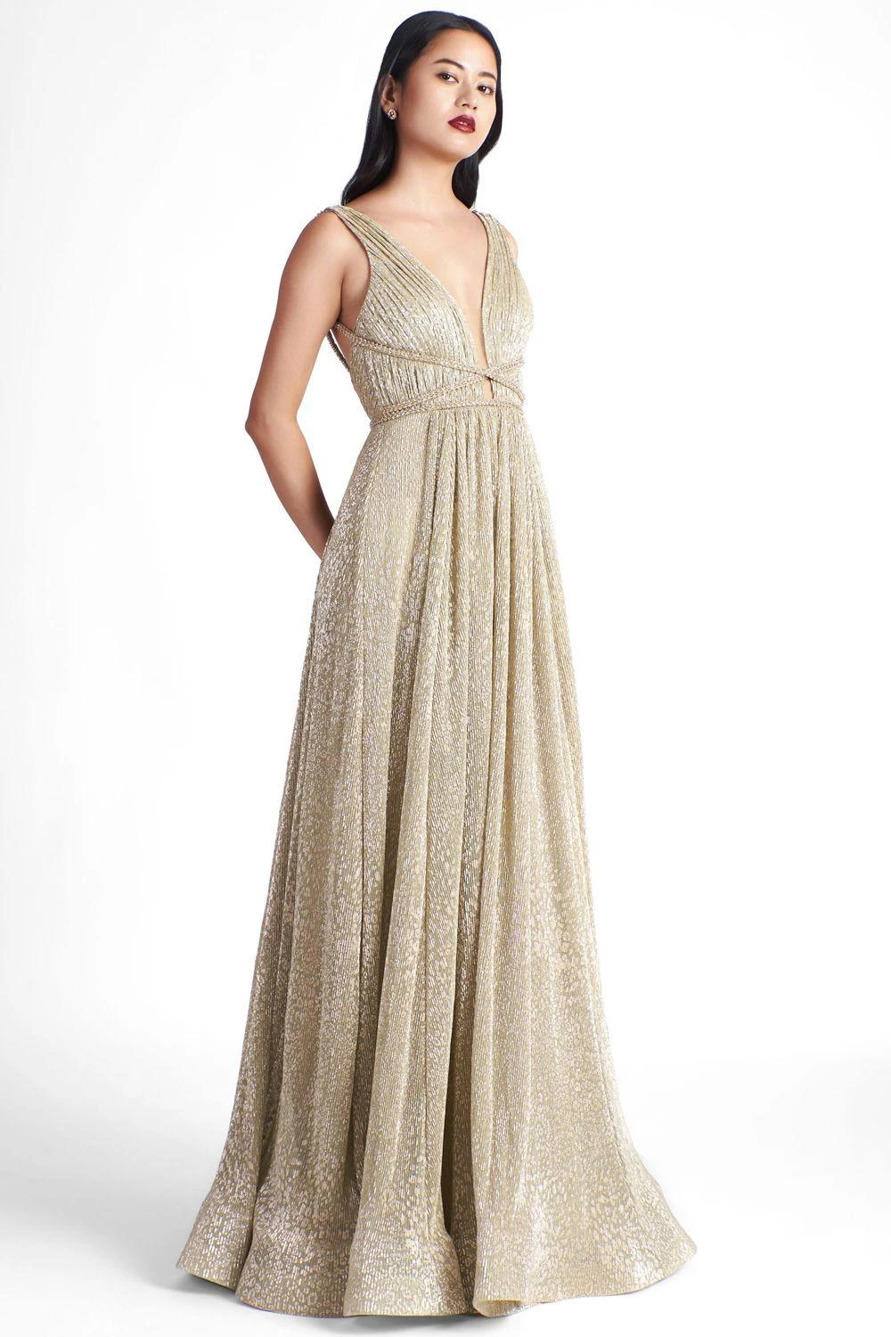 Sharnita Nandwana Gold Foil Cheetah Print Gown 4 Sharnita Nandwana Gold Foil Cheetah Print Gown - Image 2