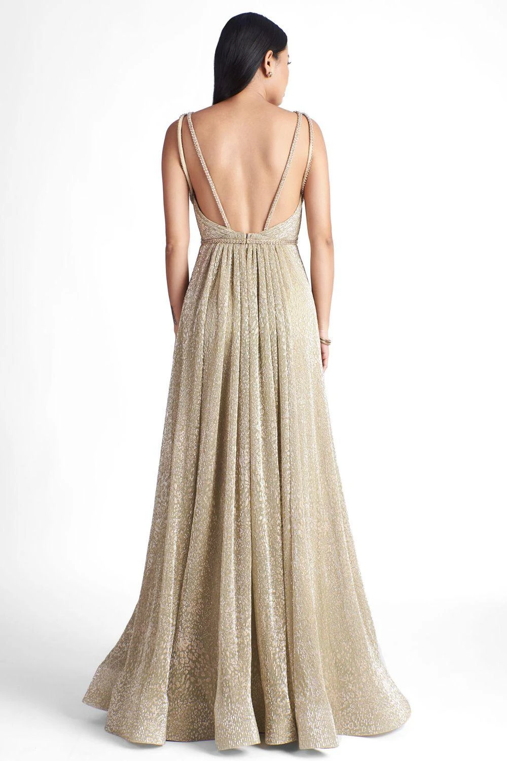 Sharnita Nandwana Gold Foil Cheetah Print Gown 6 Sharnita Nandwana Gold Foil Cheetah Print Gown - Image 4