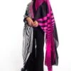 Amit Aggarwal Pink & Black Striped Cape -Divine Couture 149aa9 1