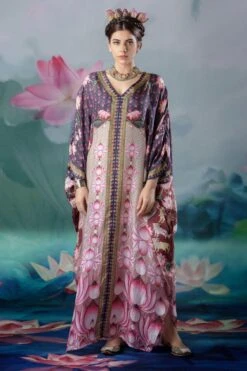 Rajdeep Ranawat Pink Verusha V-neck Kaftan