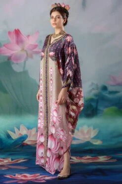 Rajdeep Ranawat Pink Verusha V-neck Kaftan -Divine Couture 1503rr03 4