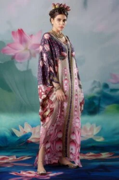 Rajdeep Ranawat Pink Verusha V-neck Kaftan -Divine Couture 1503rr03 5