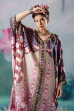 Rajdeep Ranawat Pink Verusha V-neck Kaftan -Divine Couture 1503rr03 6