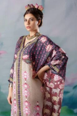 Rajdeep Ranawat Pink Verusha V-neck Kaftan -Divine Couture 1503rr03 7