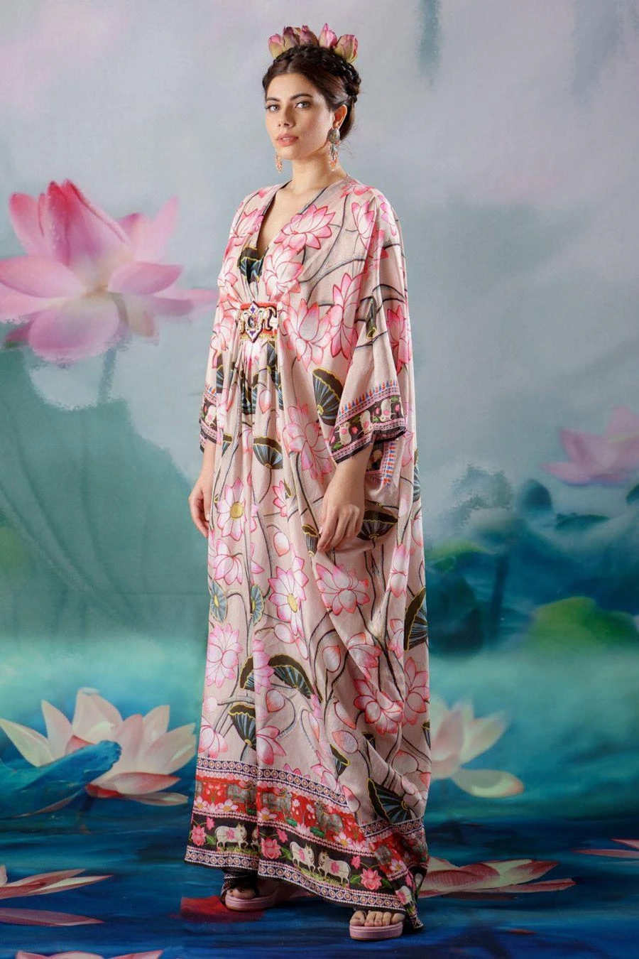 Rajdeep Ranawat Beige Imama Embellished Kaftan 5 Rajdeep Ranawat Beige Imama Embellished Kaftan - Image 3