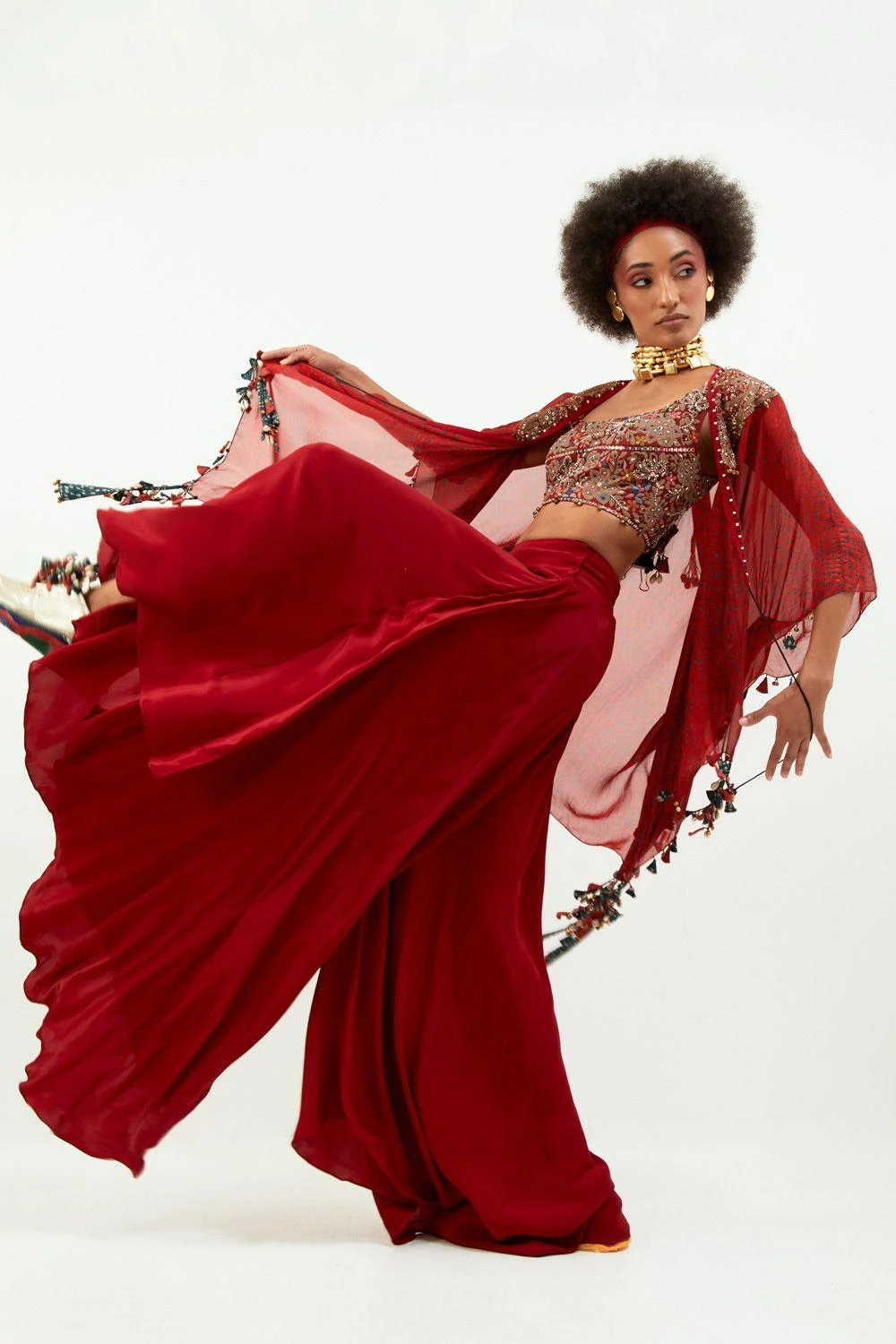 Aseem Kapoor Sindoor Veni Dupatta Jacket Set 4 Aseem Kapoor Sindoor Veni Dupatta Jacket Set - Image 2