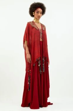 Aseem Kapoor Sindoor Veni Dupatta Jacket Set 11 Aseem Kapoor Sindoor Veni Dupatta Jacket Set -Divine Couture 150723ak23 6