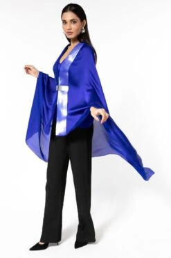 Amit Aggarwal Blue Panelled Cape With Belt -Divine Couture 1511ag1 3