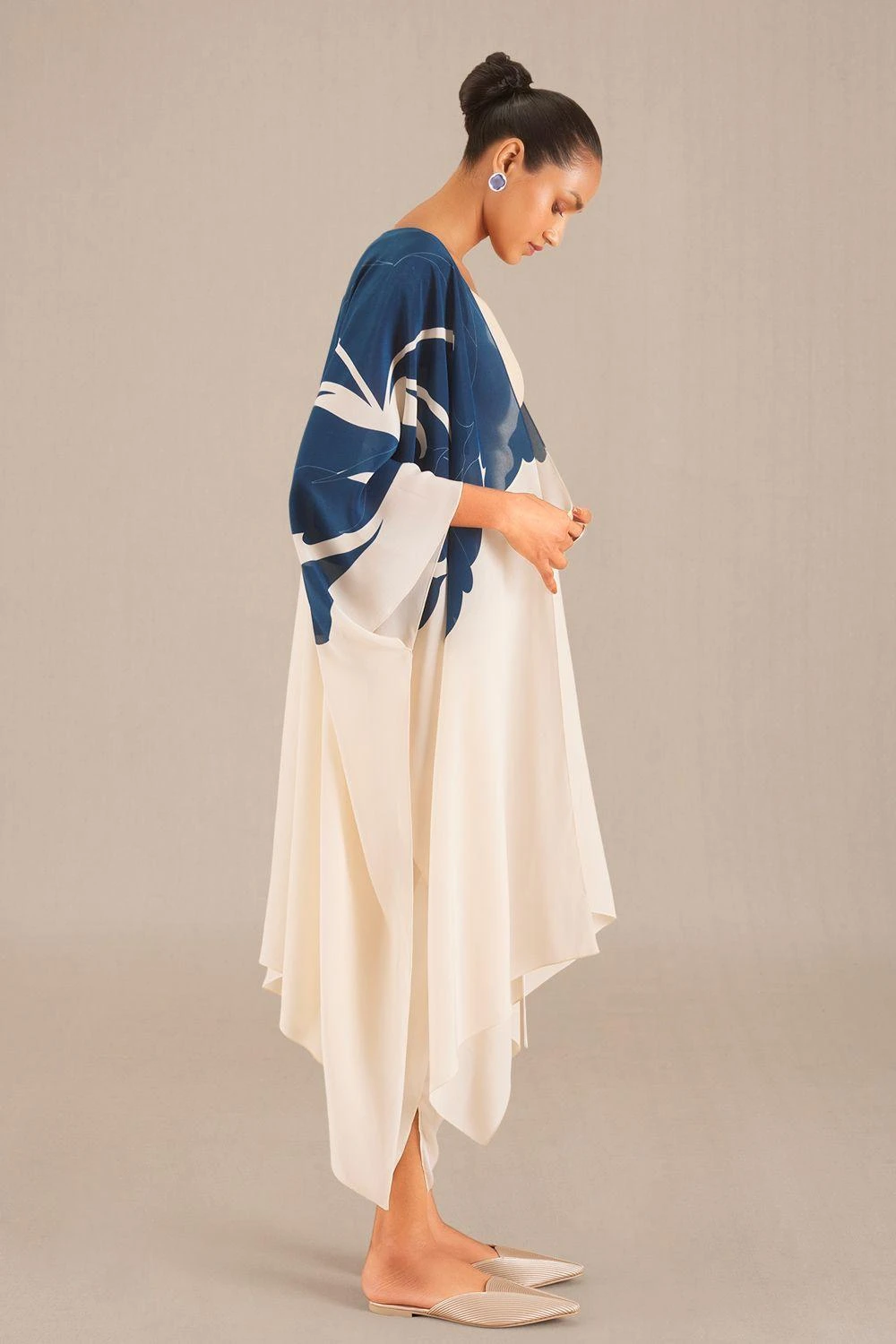 AMPM Armana Earthy Green Crepe Cape 4 AMPM Armana Earthy Green Crepe Cape - Image 2