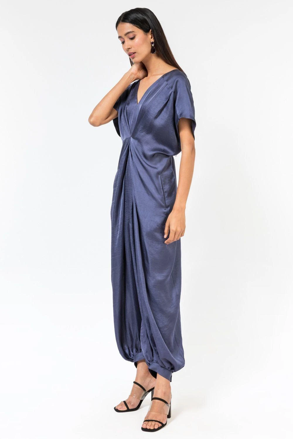 431-88 By Shweta Kapur Berry Blue Lounge Jumpsuit 4 431-88 By Shweta Kapur Berry Blue Lounge Jumpsuit - Image 2