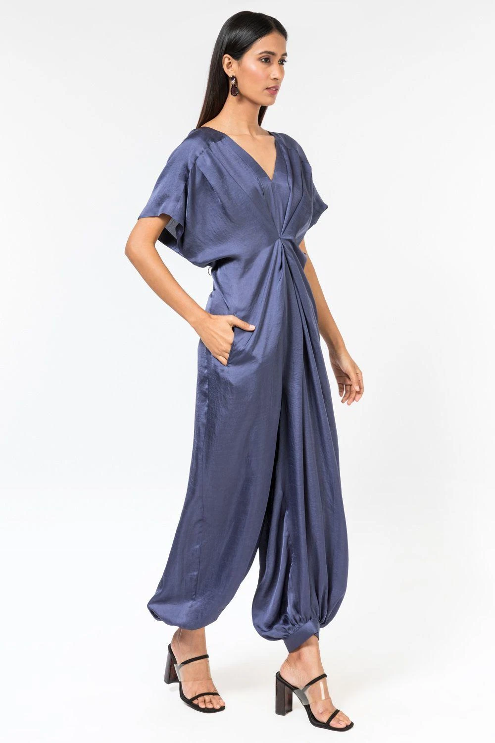 431-88 By Shweta Kapur Berry Blue Lounge Jumpsuit 5 431-88 By Shweta Kapur Berry Blue Lounge Jumpsuit - Image 3