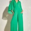 Namrata Joshipura Kelly Green Metallic Quad Jumpsuit -Divine Couture 1532023nj1 1