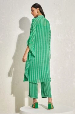 Namrata Joshipura Kelly Green Striped Kaftan Set -Divine Couture 1532023nj18 5