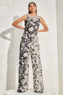 Namrata Joshipura Black & White Eden Overlap Jumpsuit