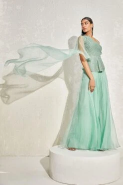 Namrata Joshipura Jade Green Hand Embellished Peplum Set -Divine Couture 1532023nj21 3