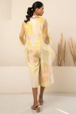 Arcvsh By Pallavi Singh Yellow Petal Printed Jacket & Jumpsuit -Divine Couture 15423arc28 3