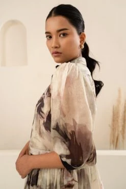 Arcvsh By Pallavi Singh Grey Petal Printed Jacket & Jumpsuit -Divine Couture 15423arc30 3