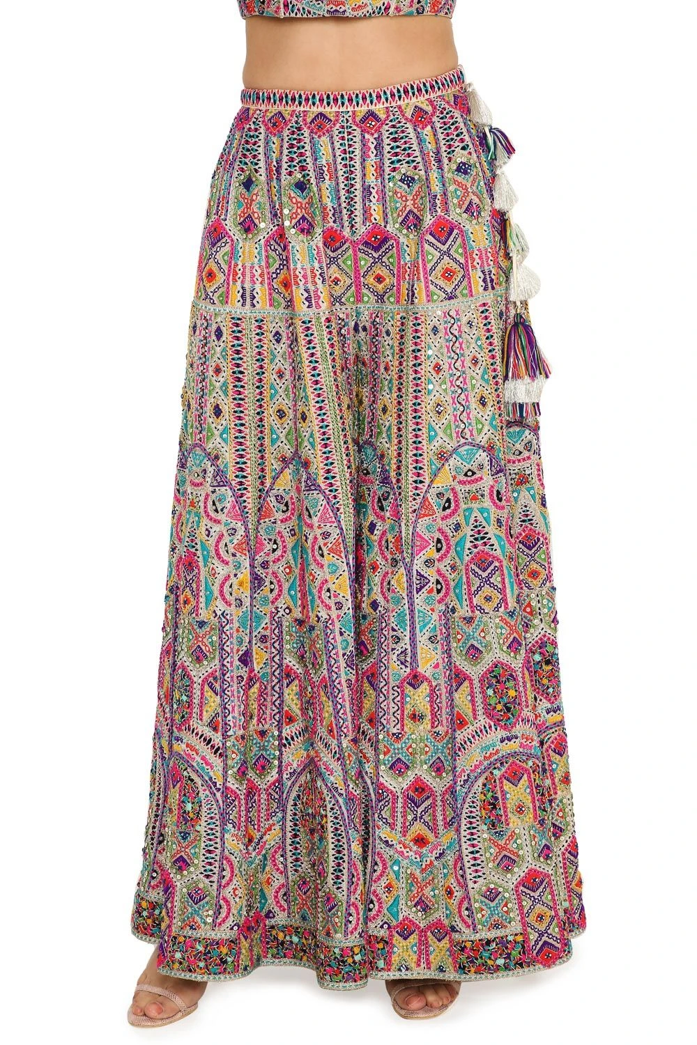 Payal Singhal Multi-coloured Heavy Embroidered Sharara Set 6 Payal Singhal Multi-coloured Heavy Embroidered Sharara Set - Image 4