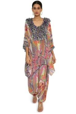 Payal Singhal Tribal Printed Asymmetric Kaftan Set