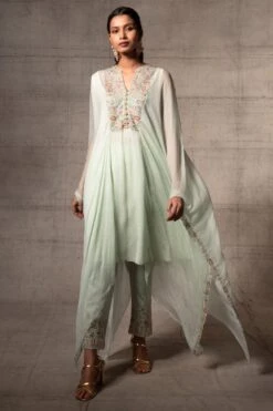Ahilian Light Sage Kaftan Set