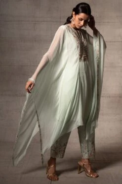 Ahilian Light Sage Kaftan Set -Divine Couture 157ahili4 3