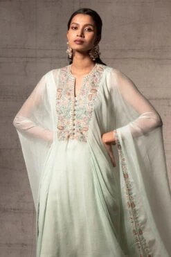 Ahilian Light Sage Kaftan Set -Divine Couture 157ahili4 4