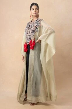 Anamika Khanna Pastel Green Embellished Cape Set -Divine Couture 161023ak10 3