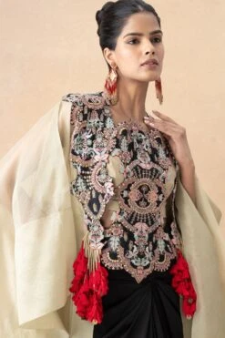 Anamika Khanna Pastel Green Embellished Cape Set -Divine Couture 161023ak10 4