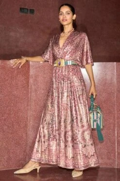 Tarun Tahiliani Maroon Embellished Jumpsuit