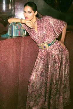 Tarun Tahiliani Maroon Embellished Jumpsuit -Divine Couture 1611tpg2 4