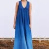 Khara Kapas Marine Blue Ombre Khadi Jumpsuit -Divine Couture 161223kk25 1