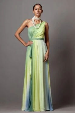 Mala And Kinnary Elegant Multi-hued Ombre Flowy Gown