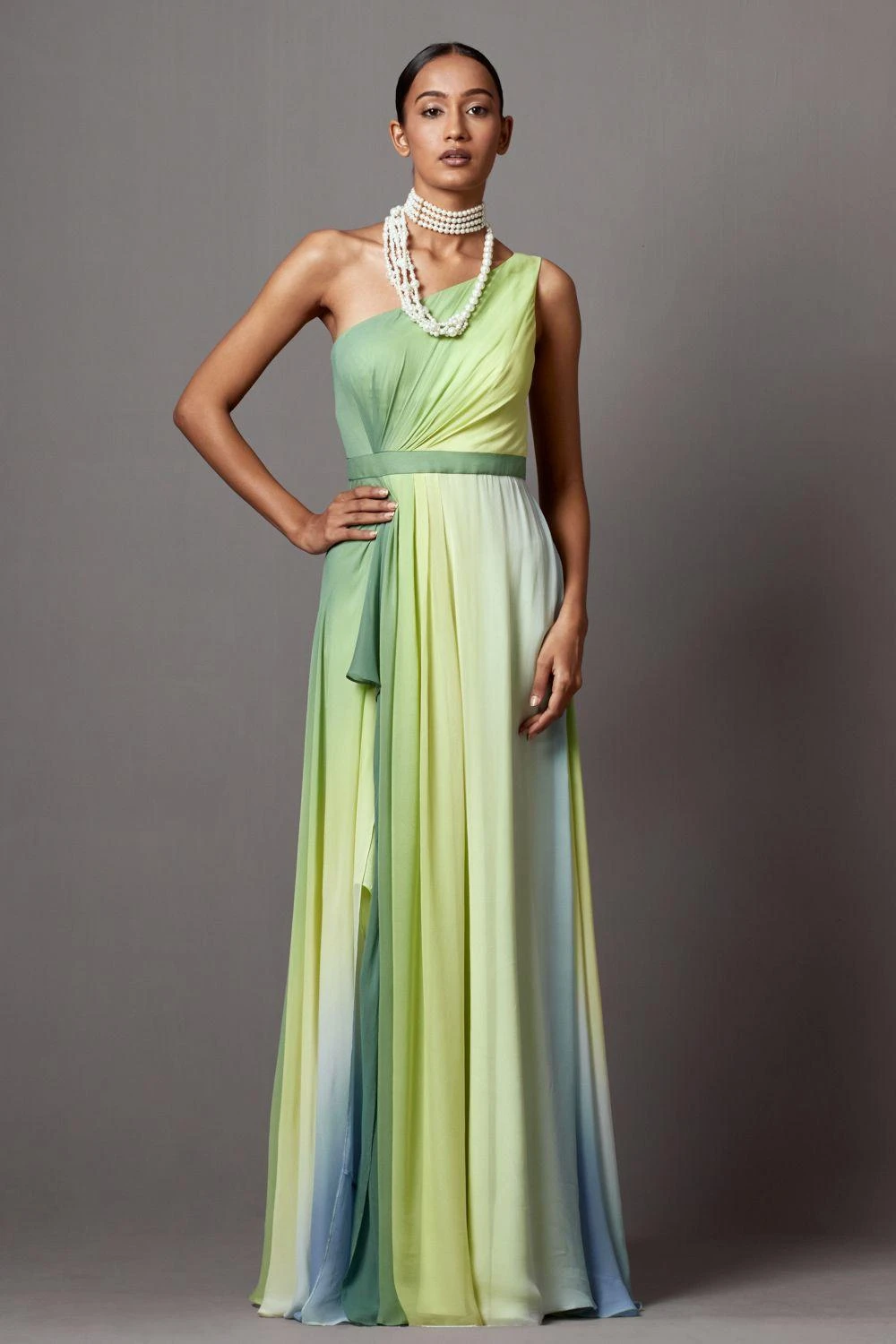 Mala And Kinnary Elegant Multi-hued Ombre Flowy Gown 3 Mala And Kinnary Elegant Multi-hued Ombre Flowy Gown