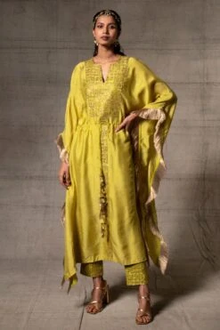 Ahilian Lime Green Kaftan Set