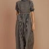 Mati Brown Striped Cotton Jumpsuit -Divine Couture 163mati2 1