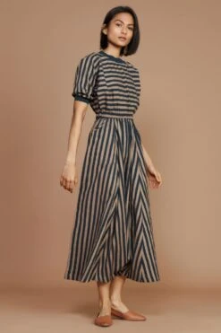 Mati Brown Striped Cotton Jumpsuit -Divine Couture 163mati2 3