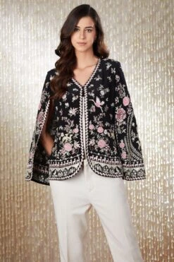 PATINE Black Shikargah Cape 11 PATINE Black Shikargah Cape -Divine Couture 16519 3