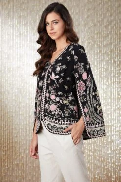 PATINE Black Shikargah Cape 12 PATINE Black Shikargah Cape -Divine Couture 16519 4